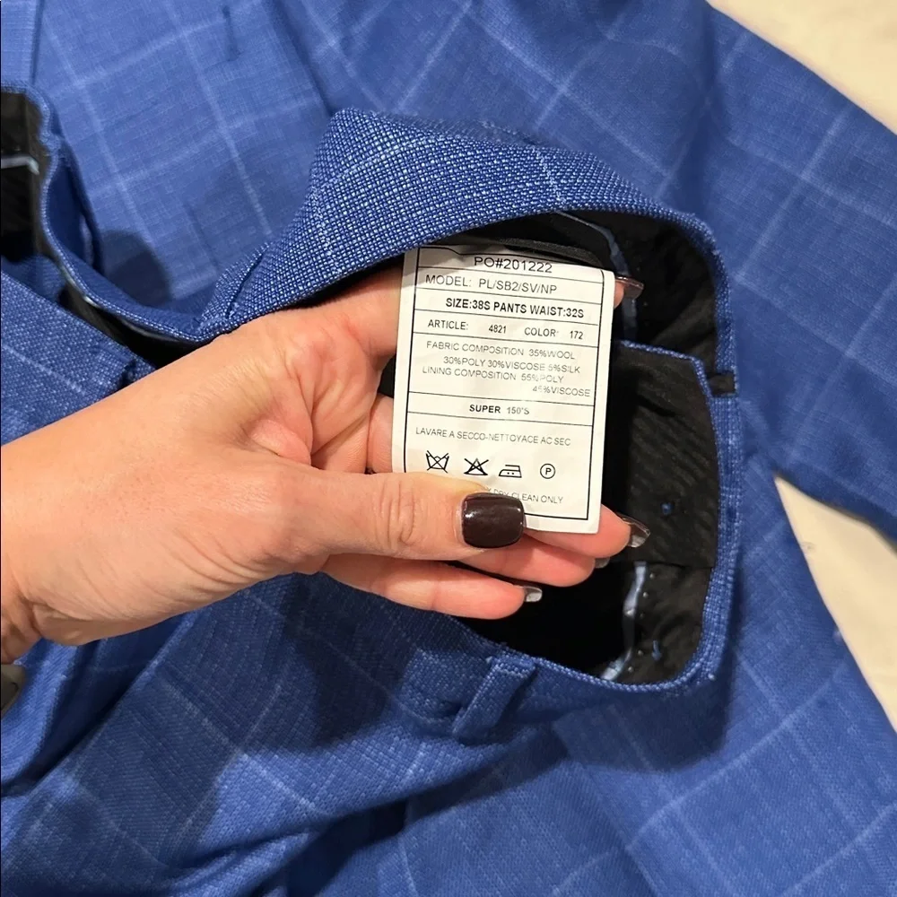 Antonio Cardinni Blue Checkered Suit